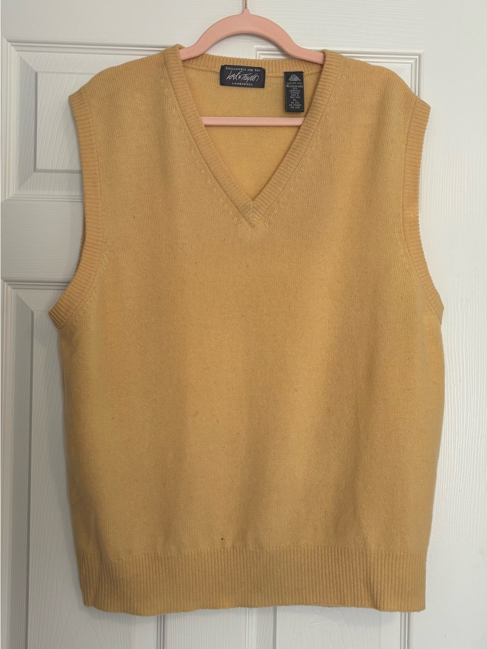 Vintage Lord & Taylor Lambswool Yellow Sweater Vest Golf